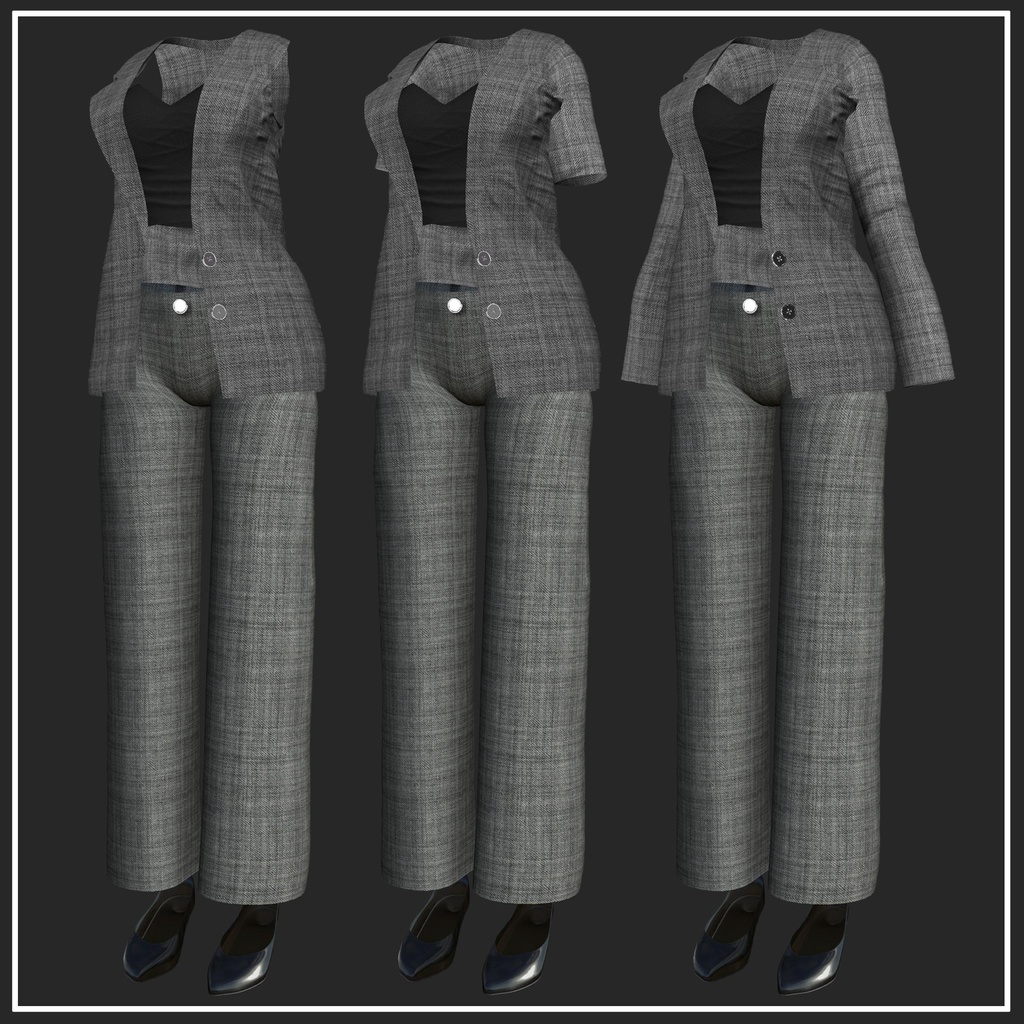 【複数アバター対応】Denim Suit Outfit【VRChat想定】