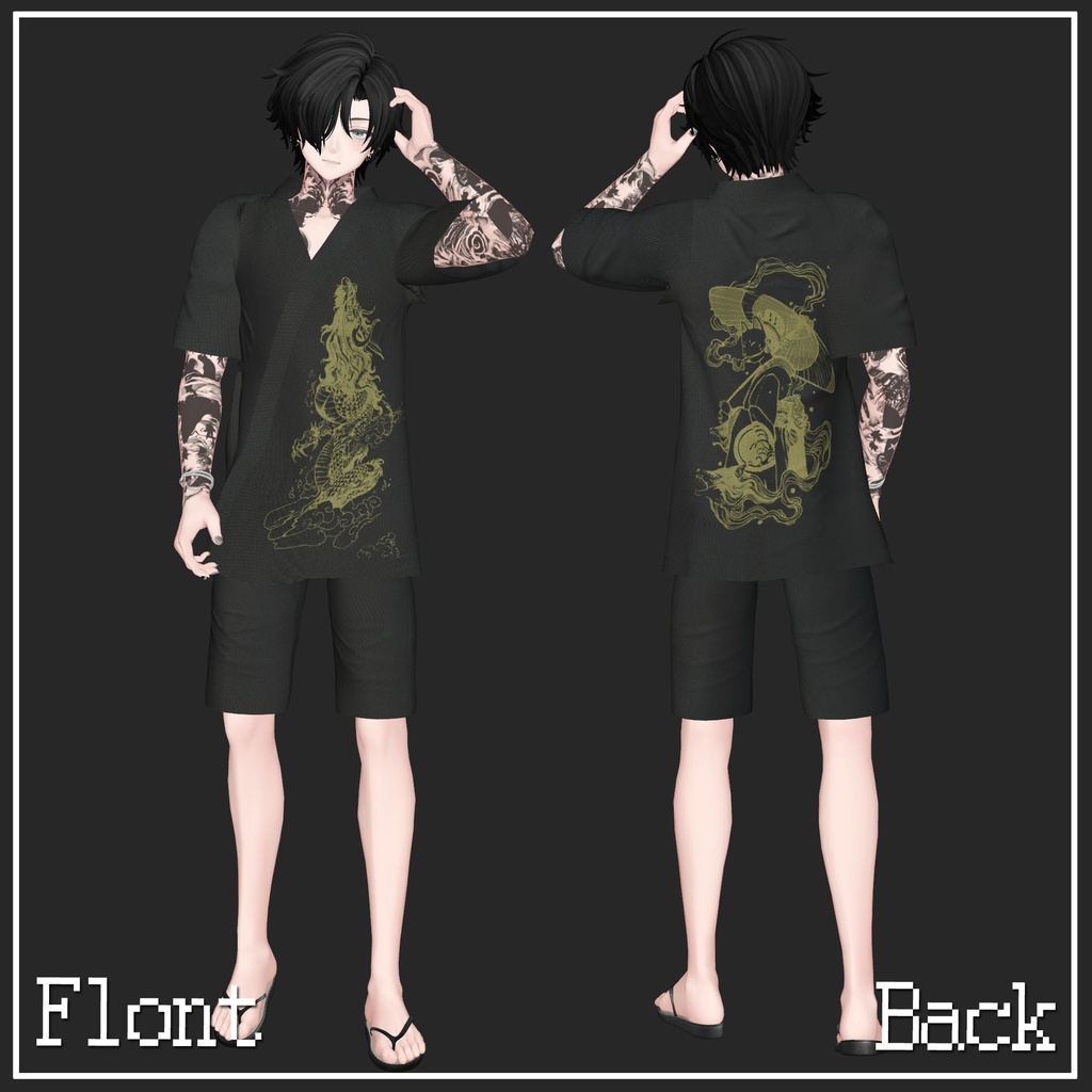 【複数アバター対応】甚平-Jinbei【VRChat想定】