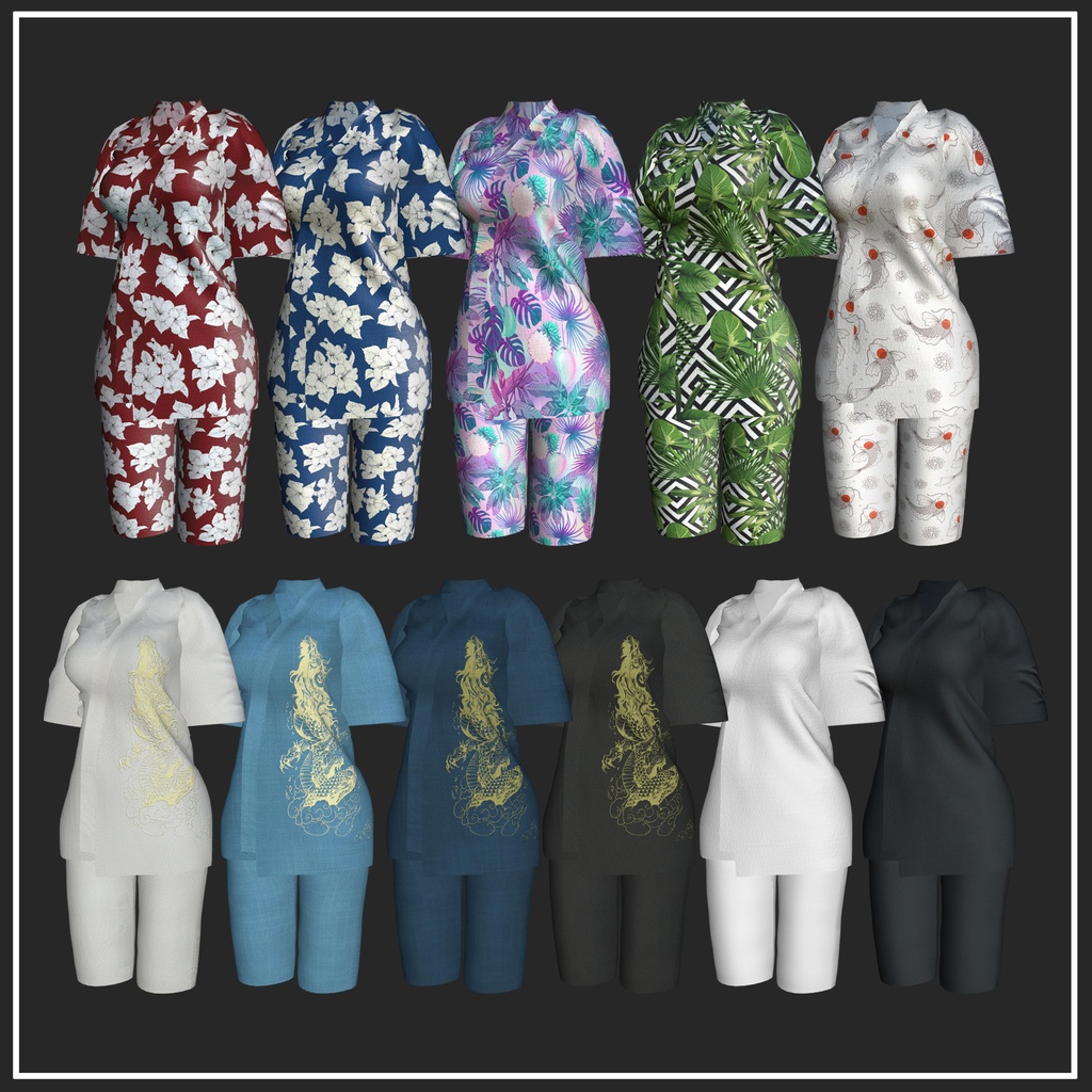 【複数アバター対応】甚平-Jinbei【VRChat想定】