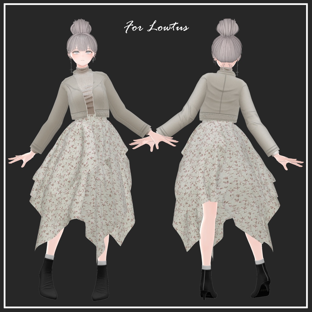 【複数アバター対応】Asymmetry Skirt【VRChat想定】