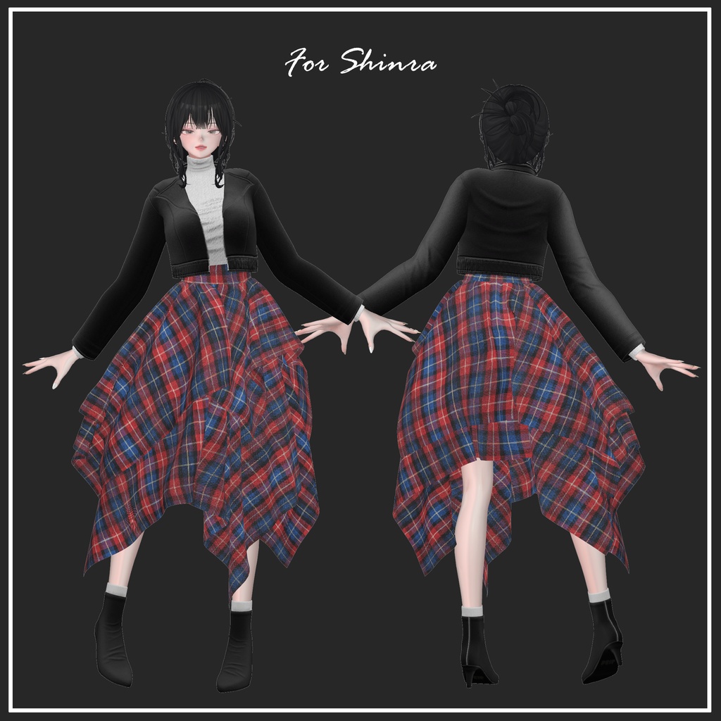 【複数アバター対応】Asymmetry Skirt【VRChat想定】