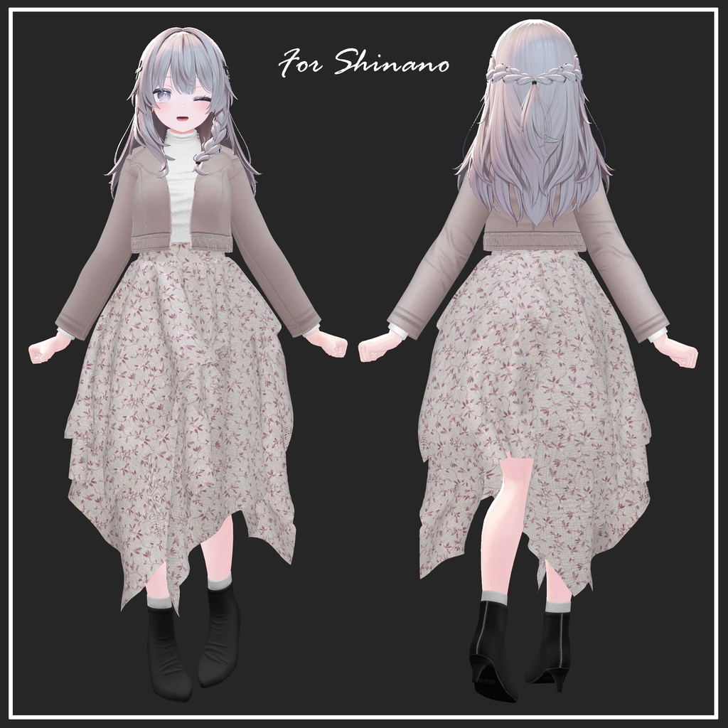 【複数アバター対応】Asymmetry Skirt【VRChat想定】