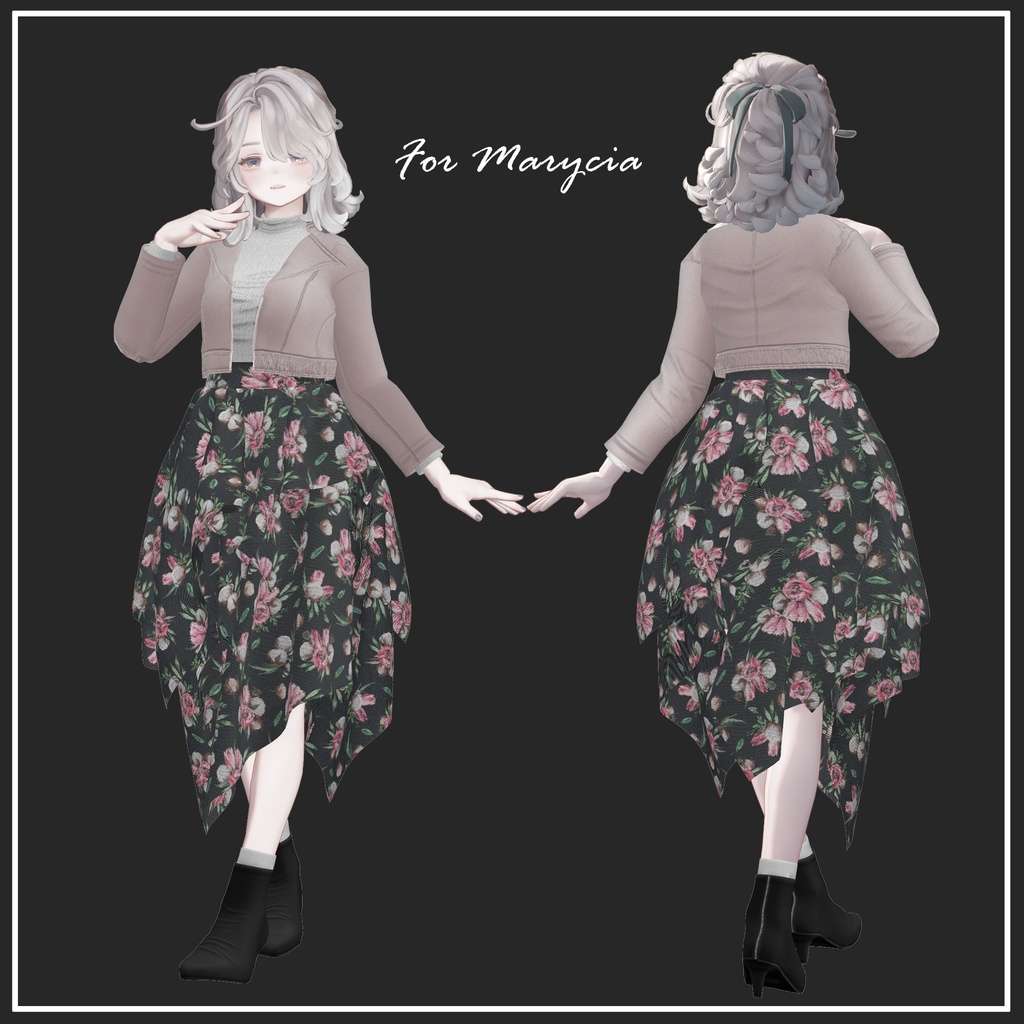 【複数アバター対応】Asymmetry Skirt【VRChat想定】