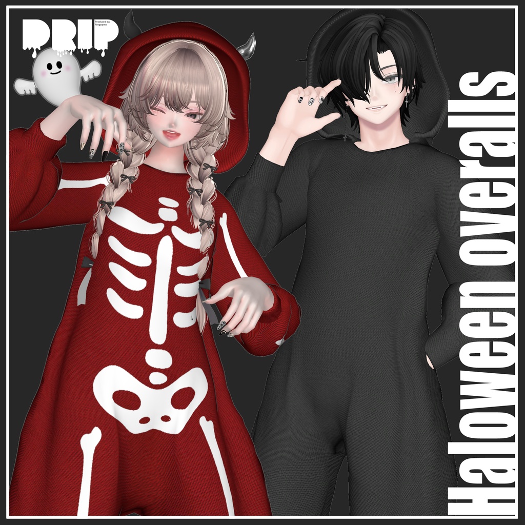 【BlackFriday SALE～11/29まで】【複数アバター対応】Halloween overalls【VRChat想定】