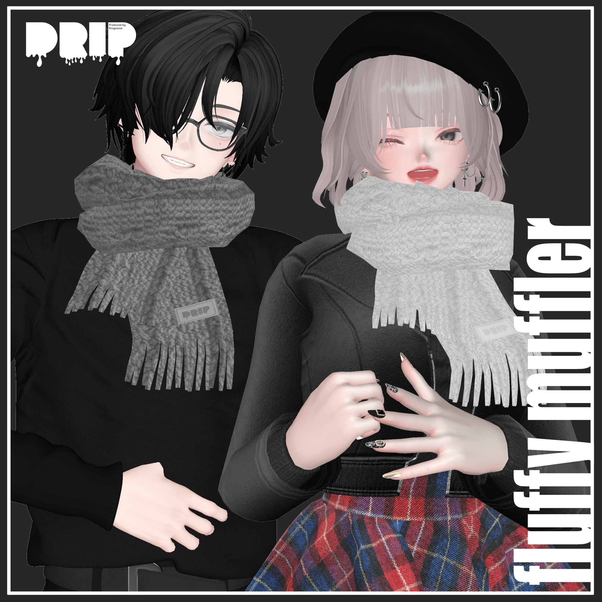 【アクセサリー】fluffy muffler【VRChat想定】