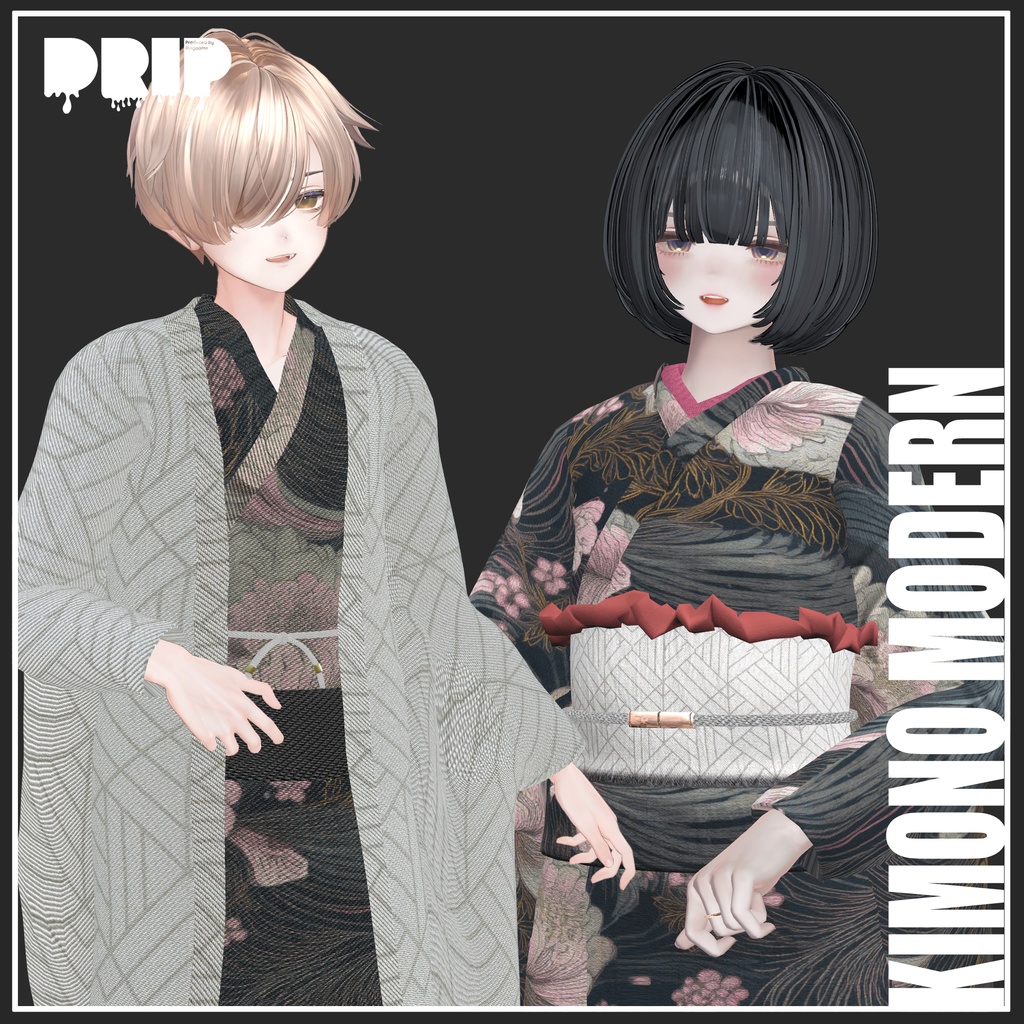 🎀12/5素体追加アップデート🎀【複数アバター対応】KIMONO MODERN【VRChat想定】