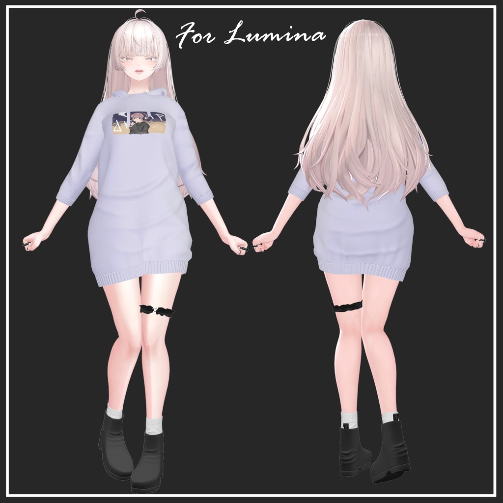 【複数アバター対応】Long Hoodie【VRChat想定】