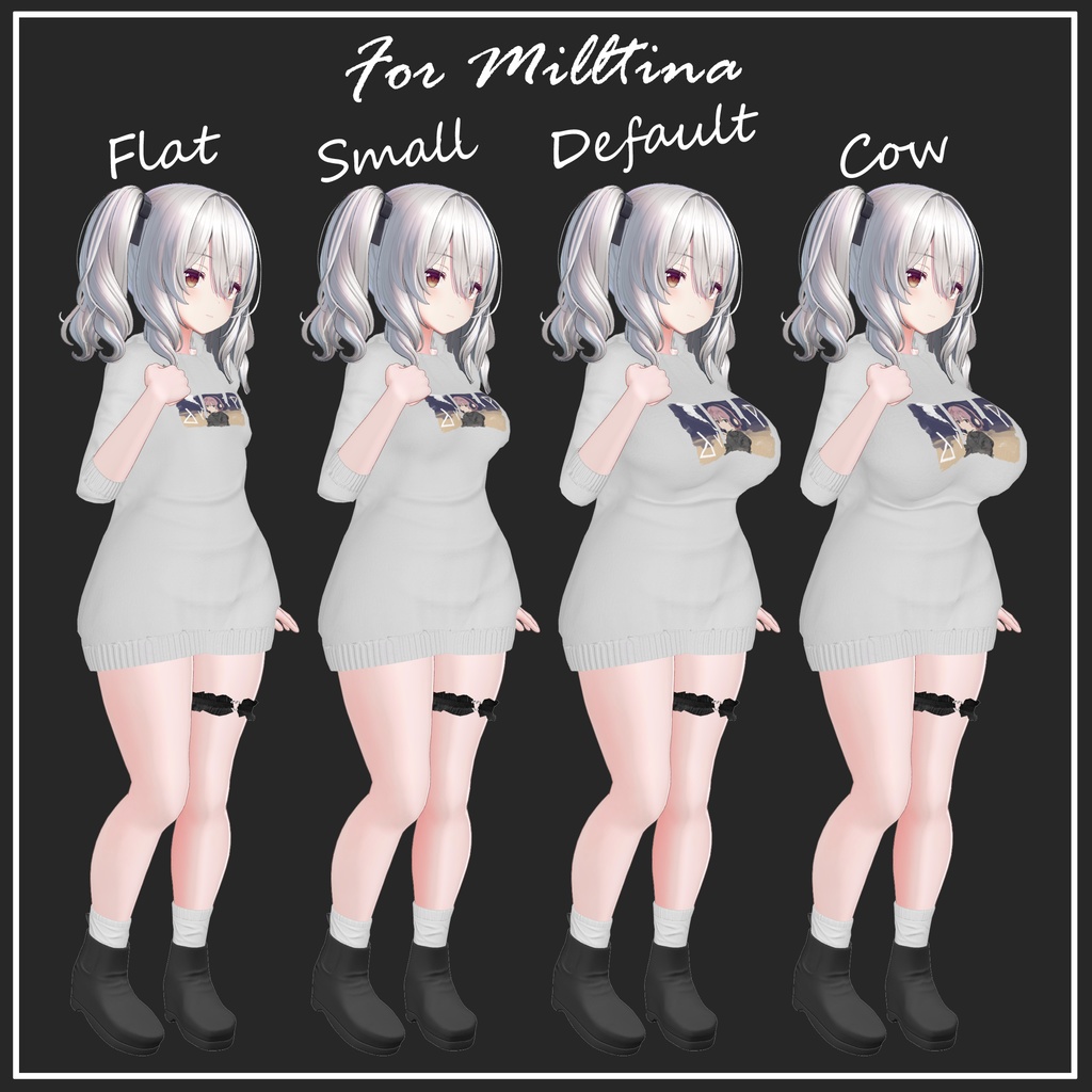 【複数アバター対応】Long Hoodie【VRChat想定】