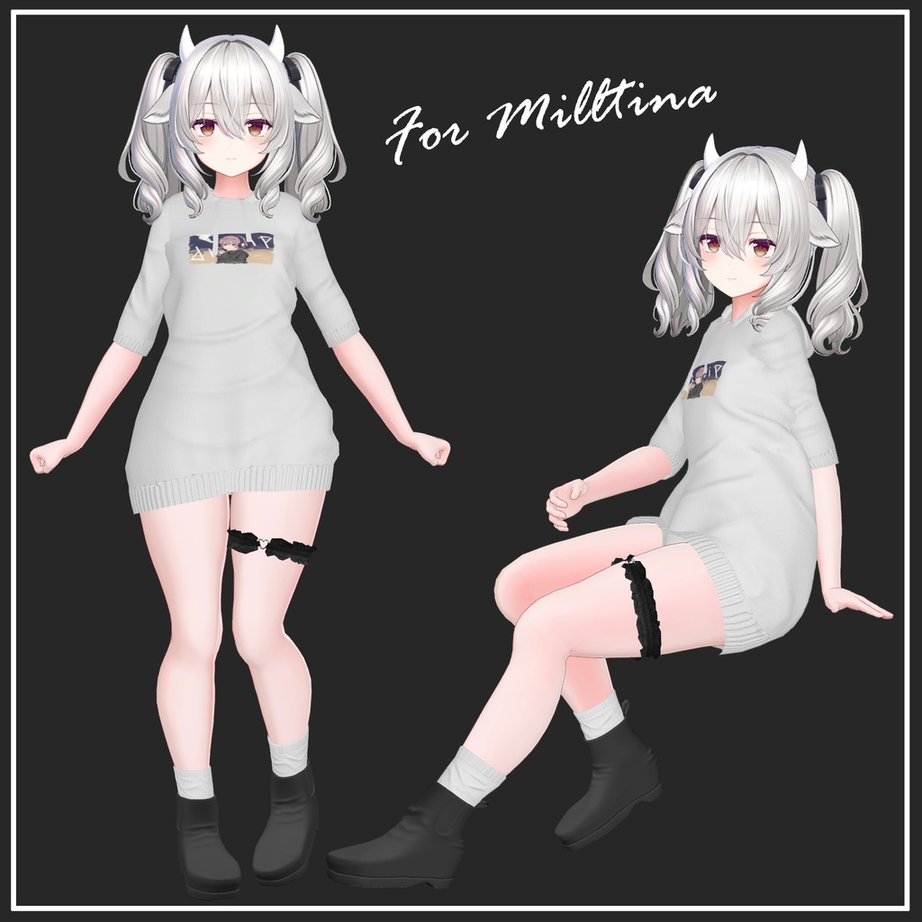 【複数アバター対応】Long Hoodie【VRChat想定】