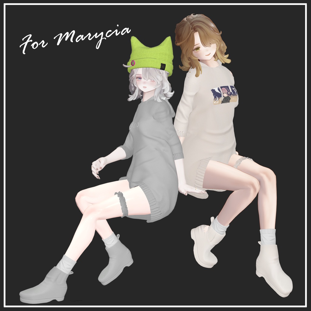 【複数アバター対応】Long Hoodie【VRChat想定】