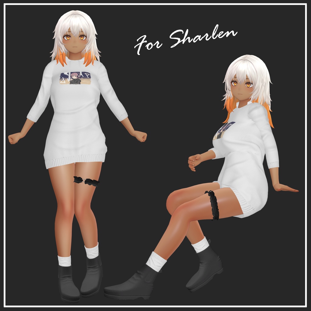 【複数アバター対応】Long Hoodie【VRChat想定】