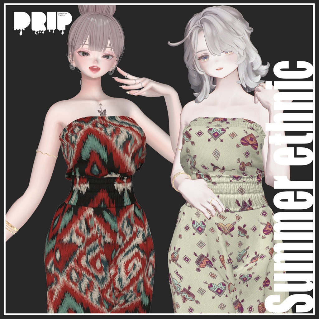 🎀1週間限定SALE～6/22まで🎀【複数アバター対応】Summer ethnic【VRChat想定】
