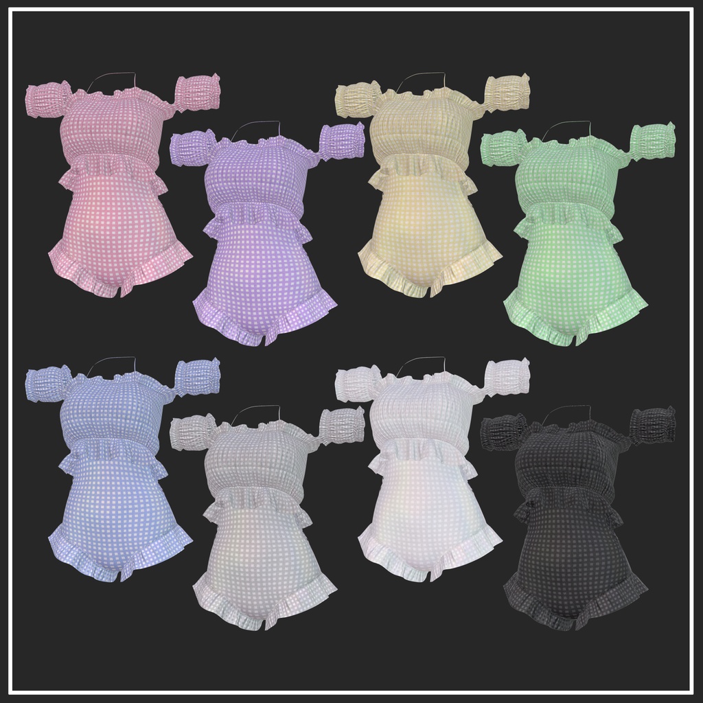 【複数アバター対応】Shirring Swimwear【VRChat想定】