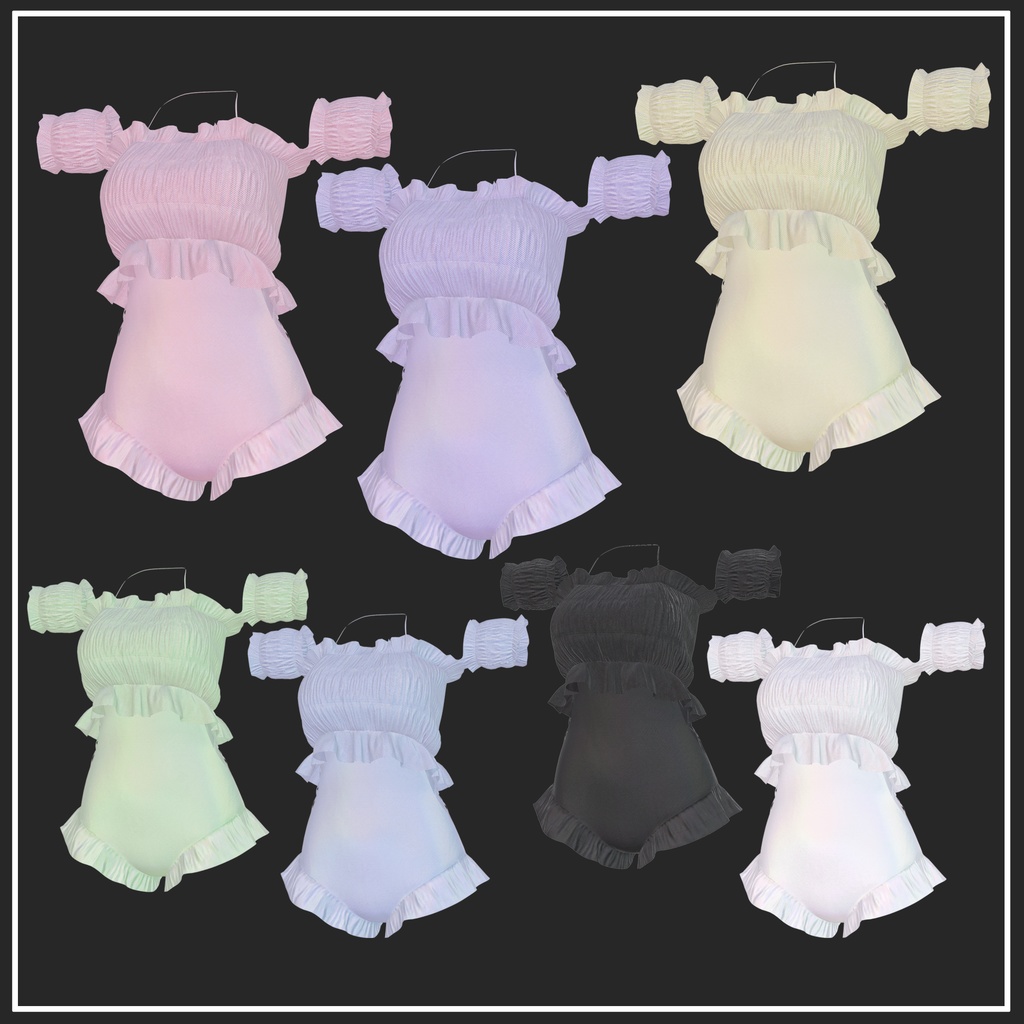 【複数アバター対応】Shirring Swimwear【VRChat想定】