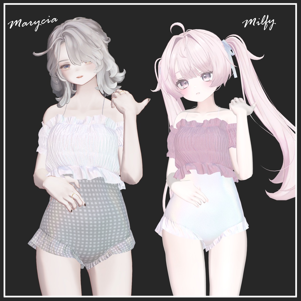 【複数アバター対応】Shirring Swimwear【VRChat想定】