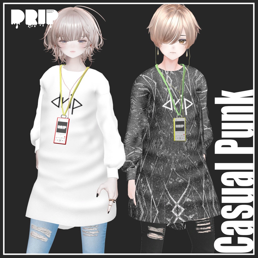 1週間限定SALE~9/27(土)23:59まで🎀【マリシア/+Head対応】Casual Punk【VRChat想定】