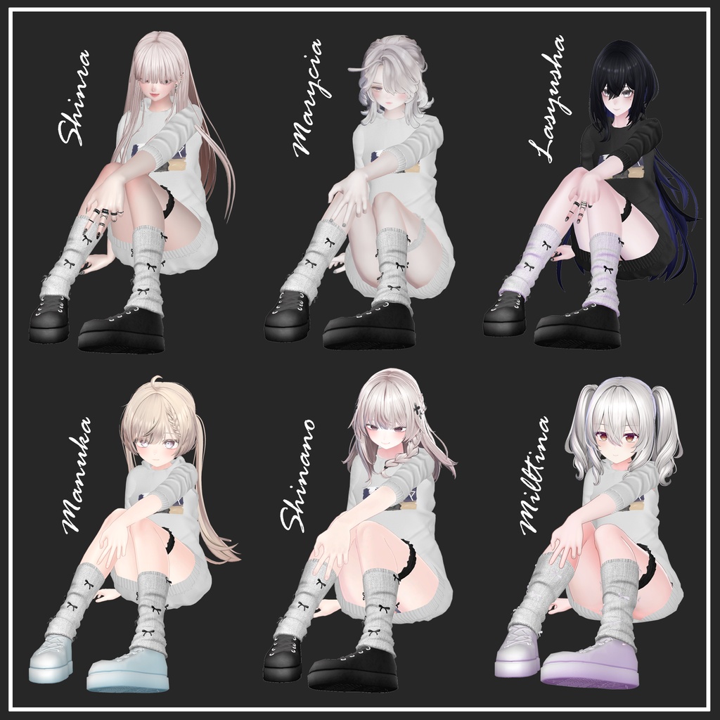 【複数アバター対応】Loose socks&Sneakers【VRChat想定】
