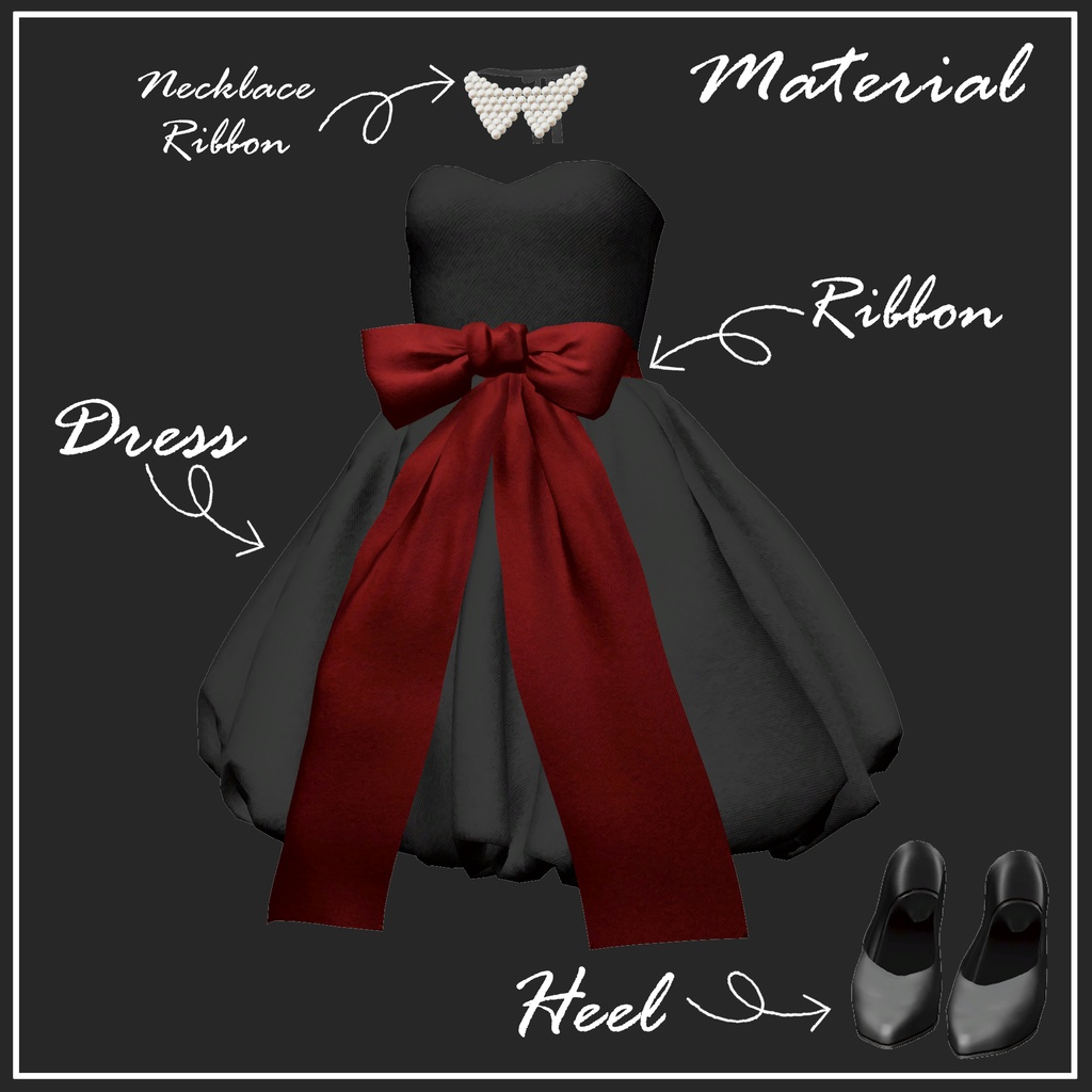【マリシア対応】RibbonDress【VRChat想定】