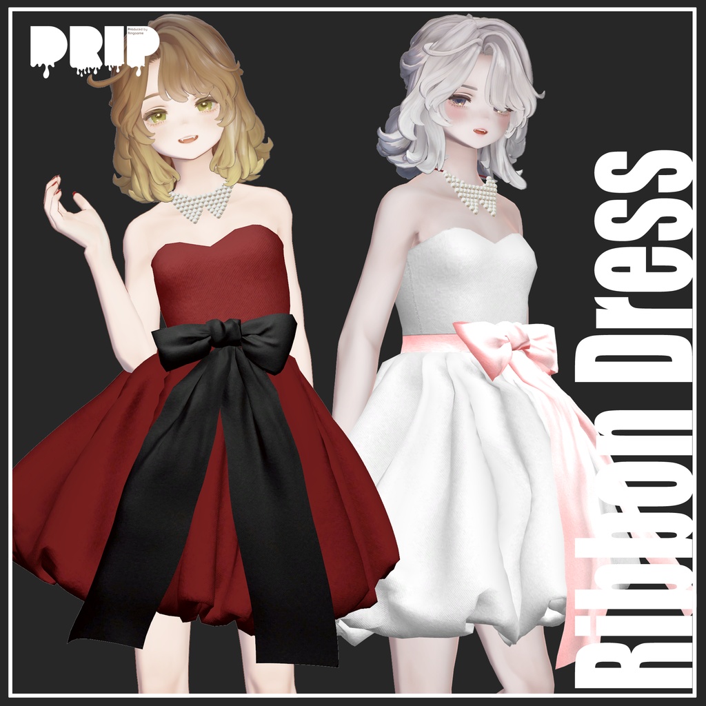 発売1週間限定SALE~10/31まで(おまけ付き)🎀【マリシア対応】RibbonDress【VRChat想定】