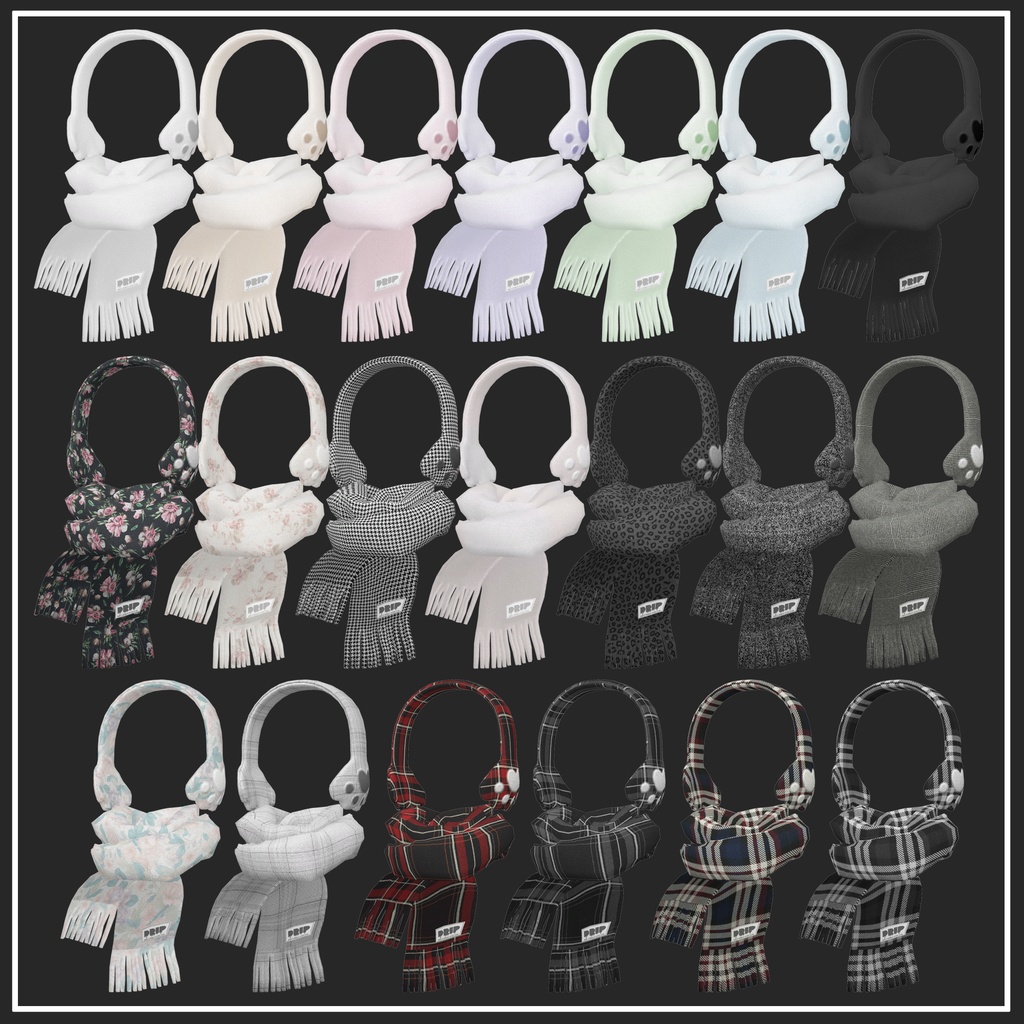 【VRChat想定】Paw earmuffs & muffler【アクセサリー】