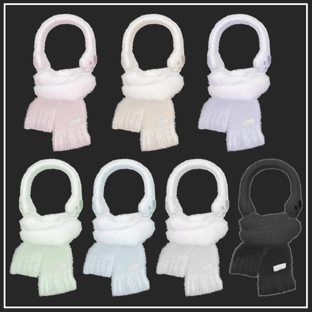 【VRChat想定】Paw earmuffs & muffler【アクセサリー】