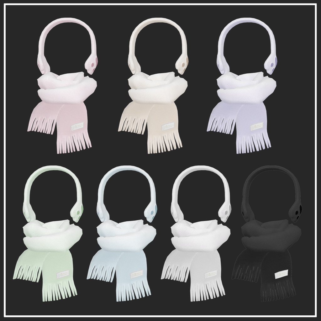 【VRChat想定】Paw earmuffs & muffler【アクセサリー】