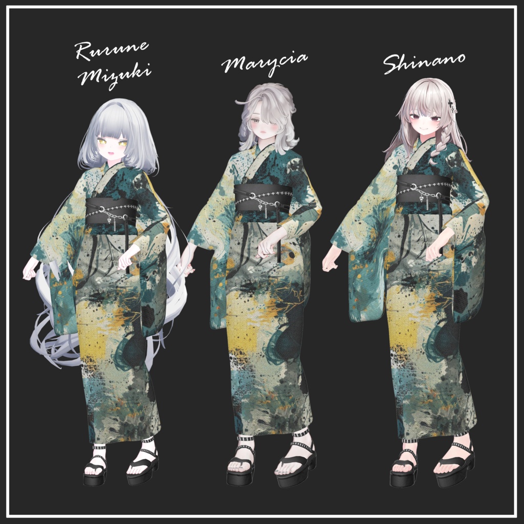📣販売開始1週間限定SALE📣~7/16まで【複数アバター対応】Punk mode yukata【VRChat想定】
