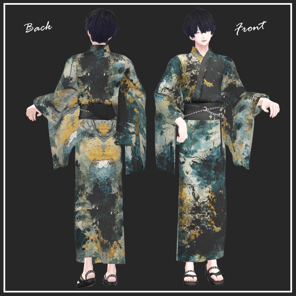 📣販売開始1週間限定SALE📣~7/16まで【複数アバター対応】Punk mode yukata【VRChat想定】