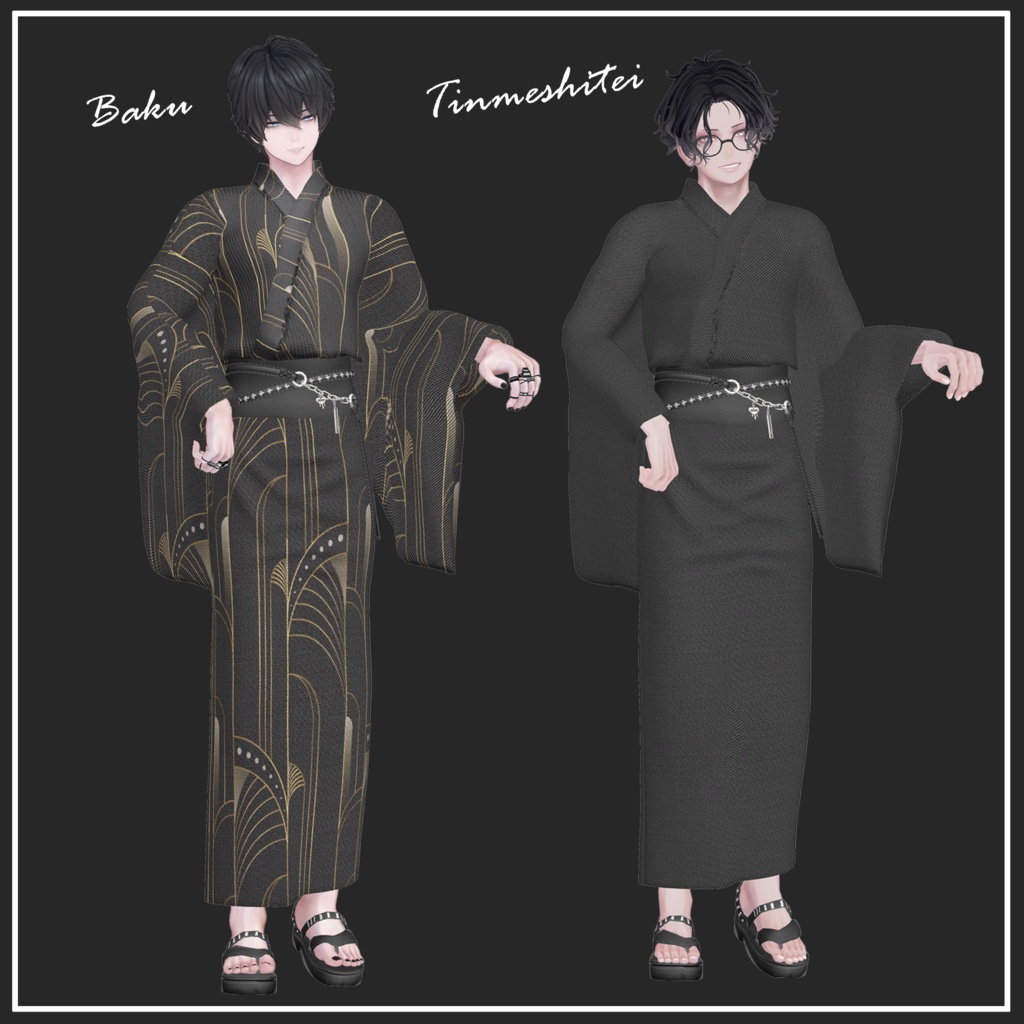 【複数アバター対応】Punk mode yukata【VRChat想定】