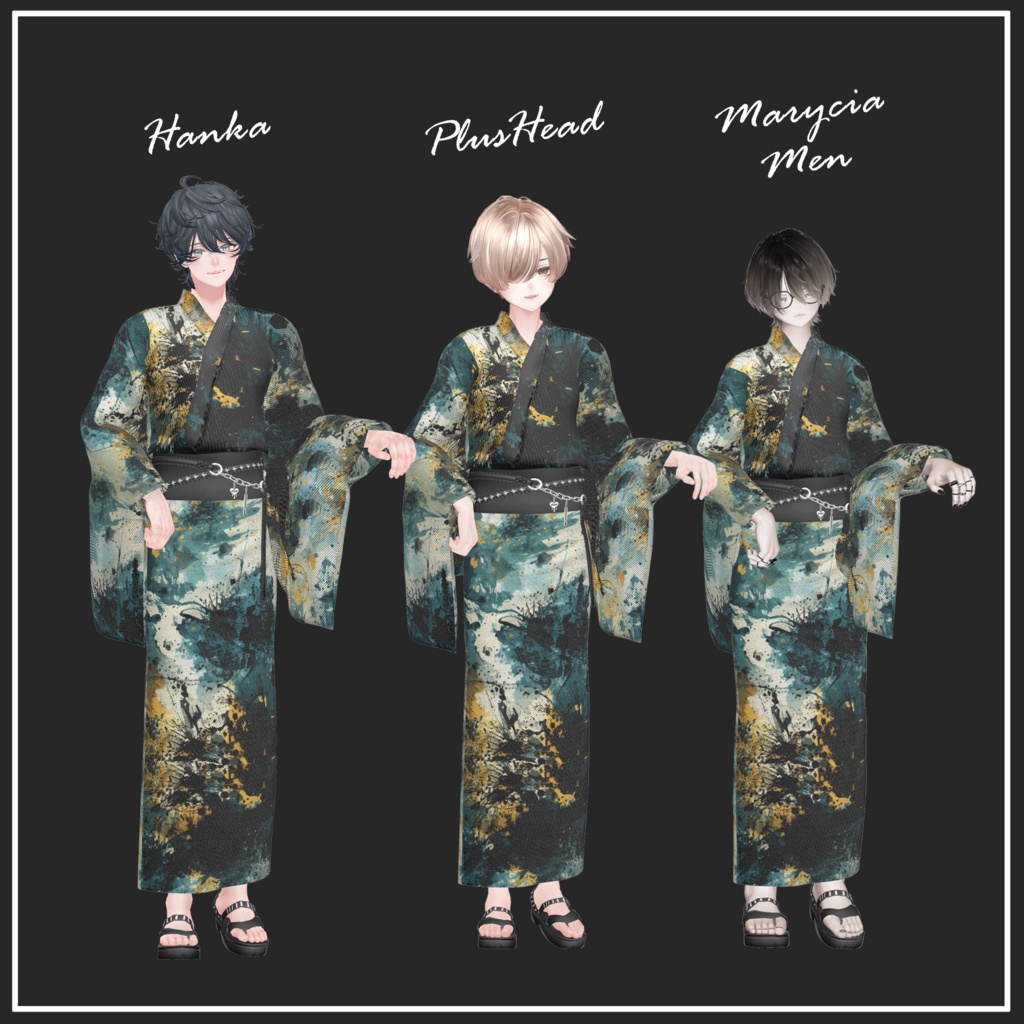 📣販売開始1週間限定SALE📣~7/16まで【複数アバター対応】Punk mode yukata【VRChat想定】