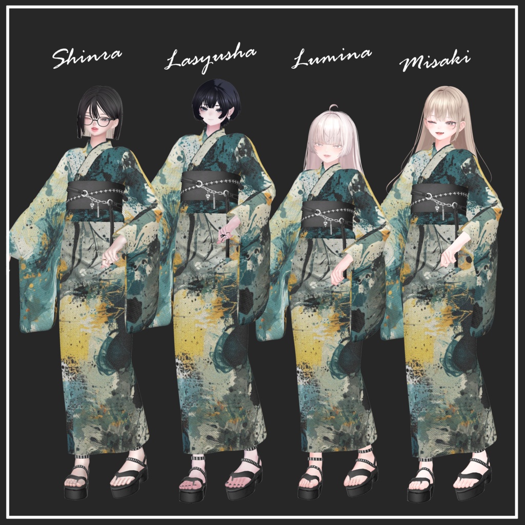 📣販売開始1週間限定SALE📣~7/16まで【複数アバター対応】Punk mode yukata【VRChat想定】
