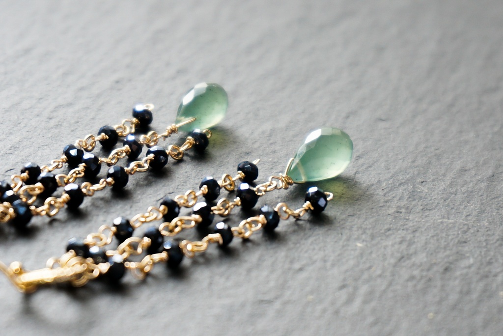 【膝丸イメージ】蛇紋石のピアス【とうらぶ】