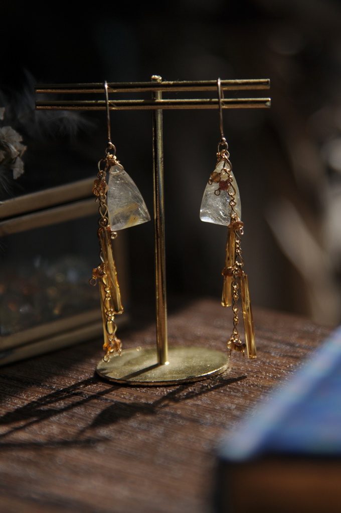 【宝石の国】ルチルクォーツのピアス