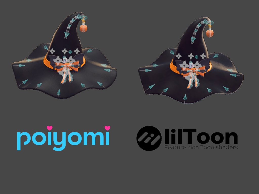 【VRChat 衣装】ハロウィン魔女帽子 Halloween Witch Hat【汎用】