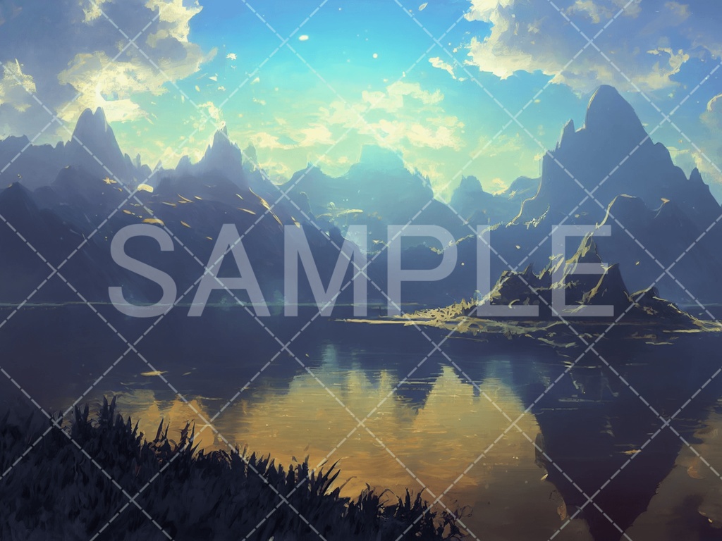 背景素材 湖 水辺3種 ファンタジー系 テラシュールウェア Booth