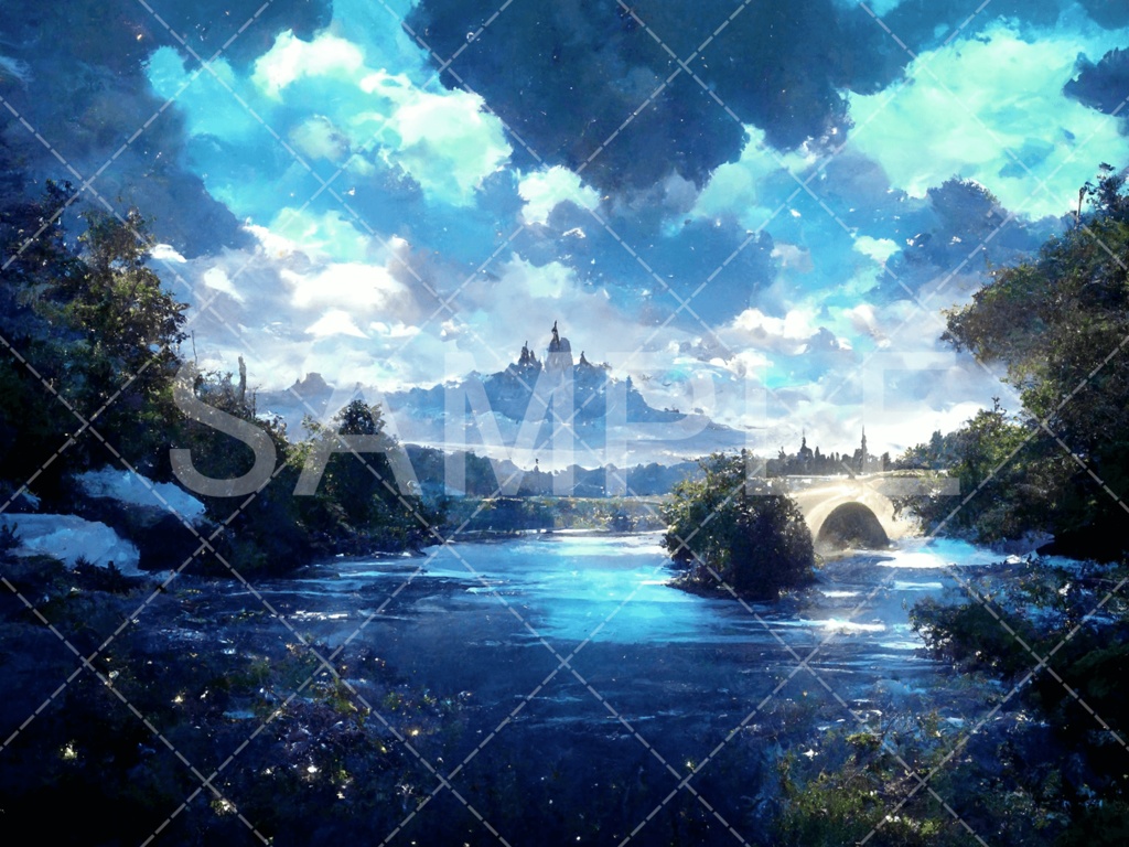 背景素材 湖 水辺3種 ファンタジー系 テラシュールウェア Booth