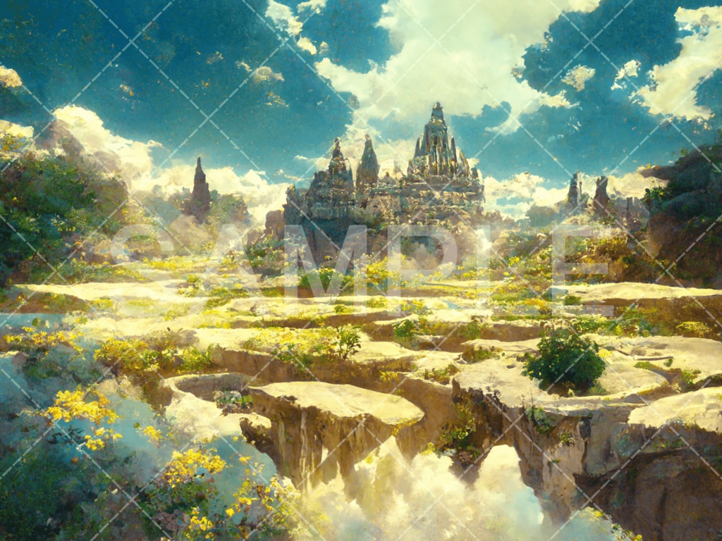 【背景素材】草原・平原3種（ファンタジー系）［001］