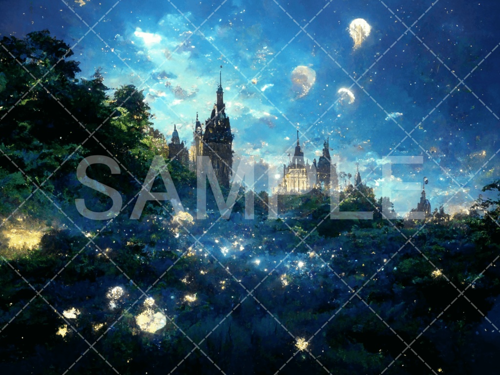 【背景素材】夜景・月3種［002］