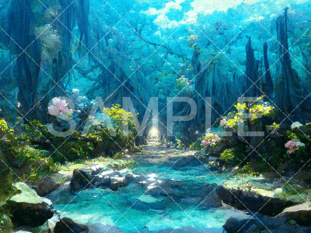 【背景素材】湖・水辺3種(ファンタジー系)⑥