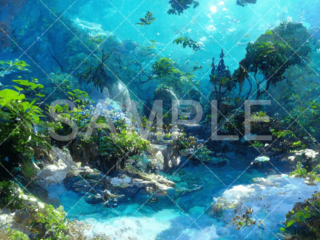 【背景素材】湖・水辺3種(ファンタジー系)⑥