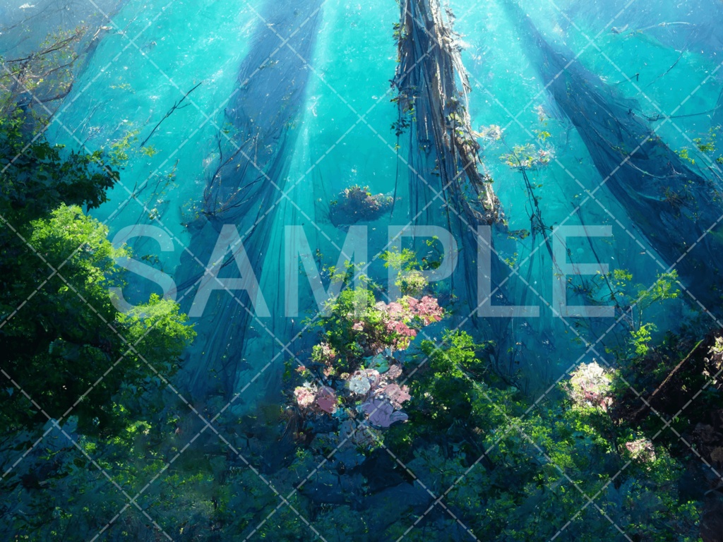 【背景素材】湖・水辺3種(ファンタジー系)⑦