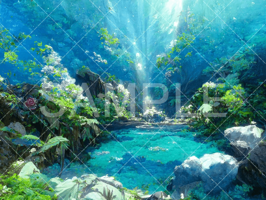 【背景素材】湖・水辺3種(ファンタジー系)⑧