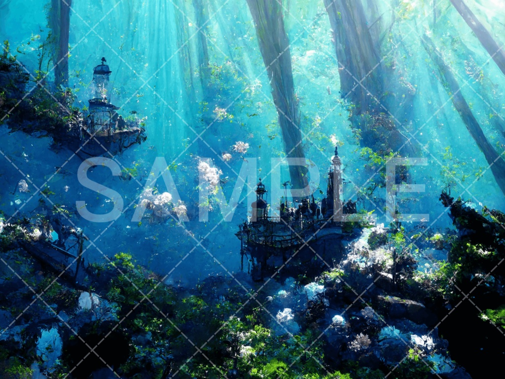 【背景素材】湖・水辺3種(ファンタジー系)⑨