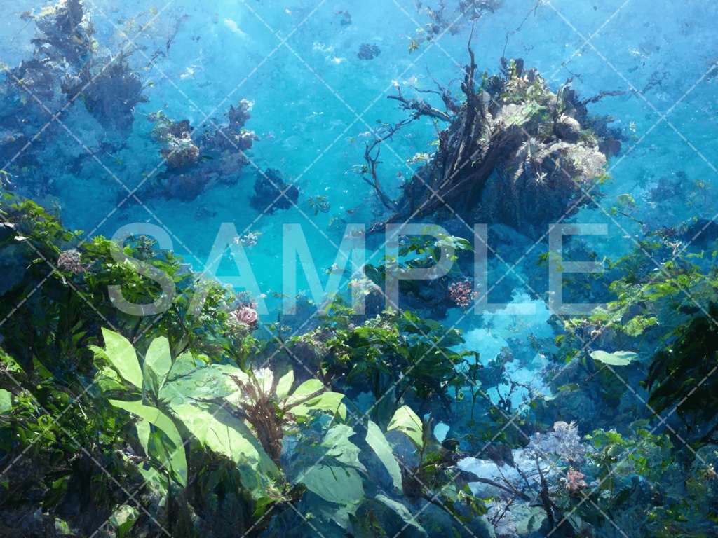 【背景素材】湖・水辺3種(ファンタジー系)⑨