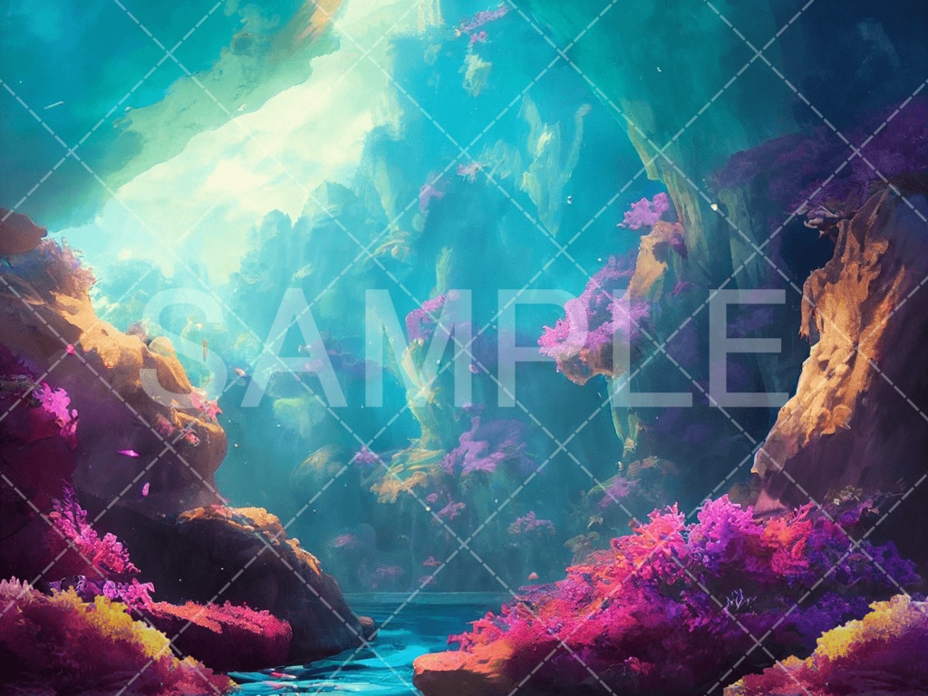 【背景素材】海・海辺3種(ファンタジー系)⑤