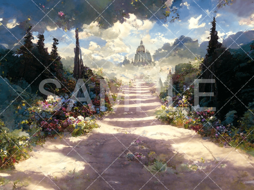 【背景素材】草原・平原3種（ファンタジー系）［023］