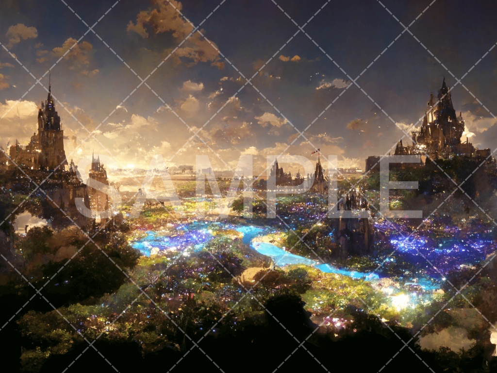 【背景素材】草原・平原3種(ファンタジー系)⑥