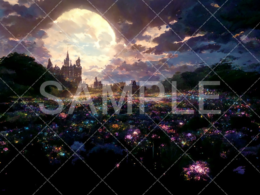 【背景素材】夜景・月3種［005］