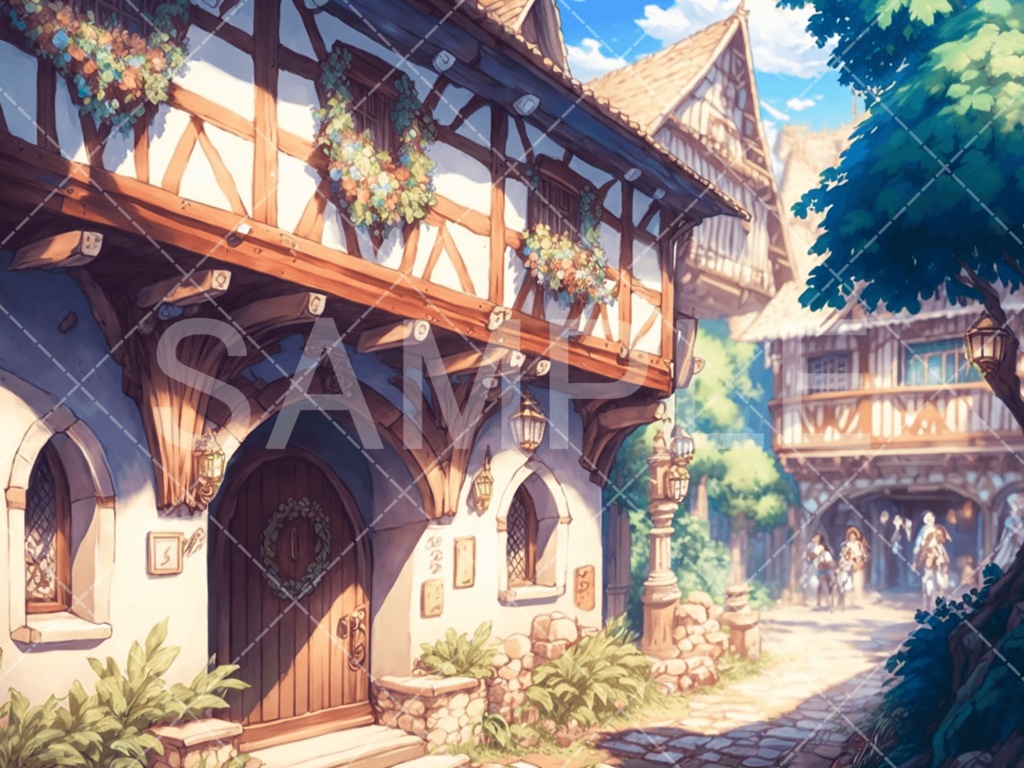 【背景素材】街・町・村3種(ファンタジー系)㉒