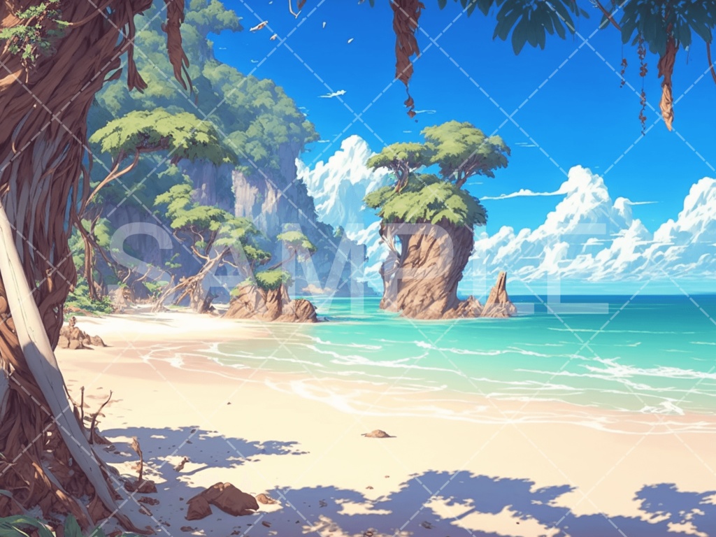 【背景素材】海・海辺3種(ファンタジー系)⑪